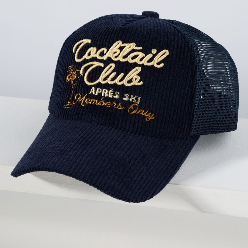 Anthropologie Cocktail Club Apres Ski Members Only Corduroy Trucker Hat, New